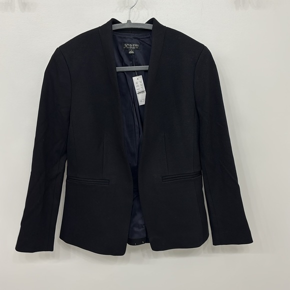 NWT J. Crew Black Going-out Collarless blazer in stretch twill Size 2 - Picture 5 of 11